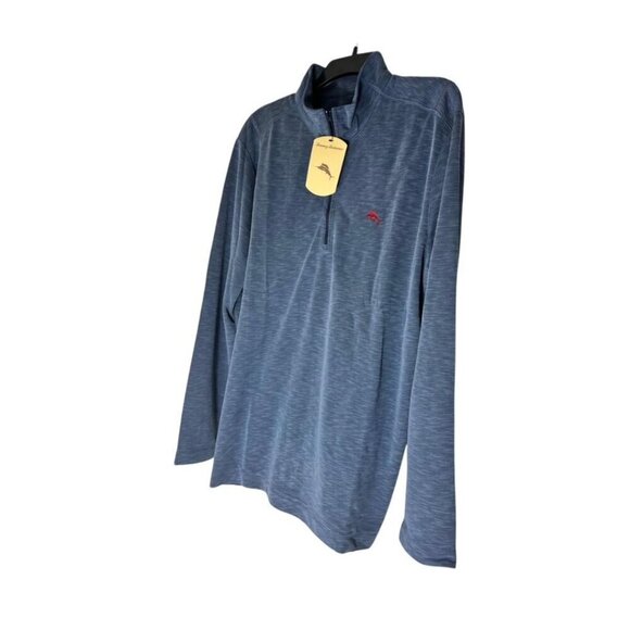 Tommy Bahama Mens Blue Via Del Mar Half Zip Long Sleeve Pullover Shirt Sz M New - Picture 3 of 6
